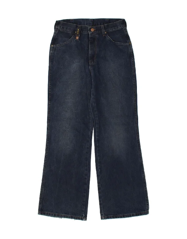 WRANGLER Womens Loose Fit Bootcut Jeans W29 L31 Navy Blue Cotton