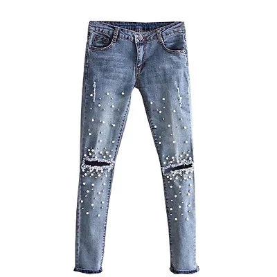 Ripped Slim Denim Pants