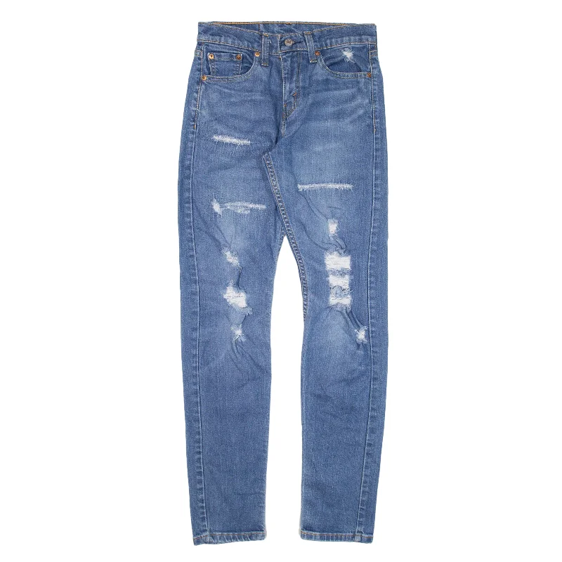 LEVI'S Distressed 512 Low-Ball Jeans Blue Denim Slim Skinny Womens W27 L30