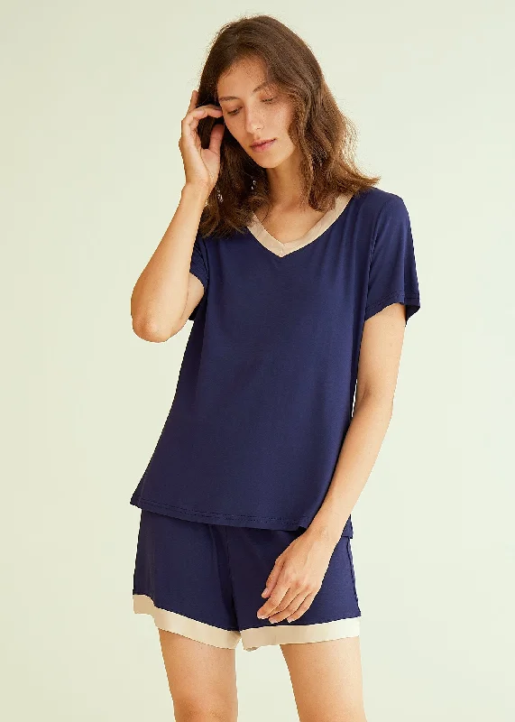 Women's V-Neck Short Sleeve Bamboo Pajama Set