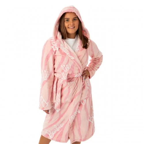 Barbie Womens/Ladies Hooded Dressing Gown Thermal pajama sets