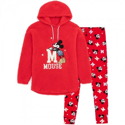 Mickey Mouse Womens/Ladies Borg Pyjama Set