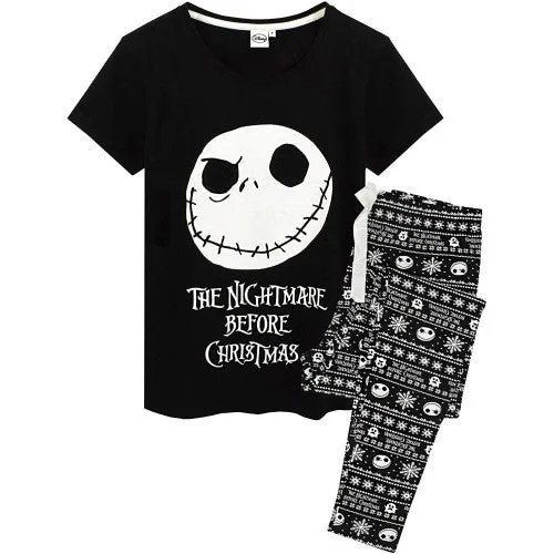 Nightmare Before Christmas Womens/Ladies Jack Skellington Pyjama Set Unisex pajama sets