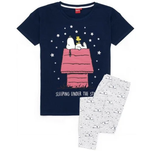 Peanuts Womens/Ladies Snoopy Long Pyjama Set Cozy pajama sets