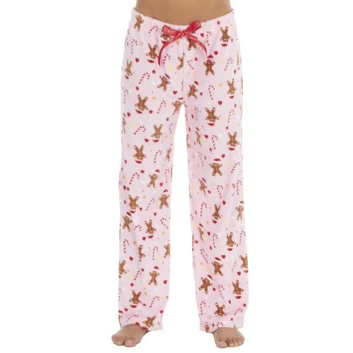 Slumber Party Womens/Ladies Christmas Gingerbread Pyjama Bottoms Satin pajama sets