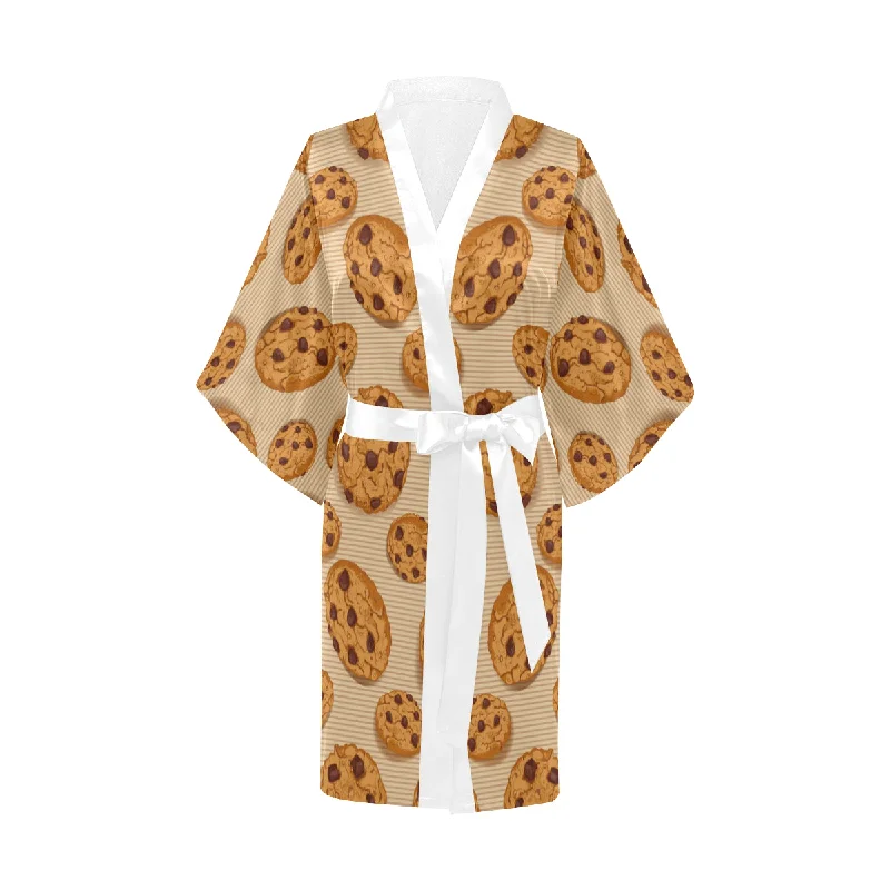 Cookie pattern Women's Short Kimono Robe