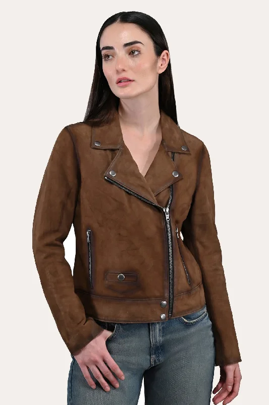 Frye Dark Taupe Biker Jacket Women's versatile jackets