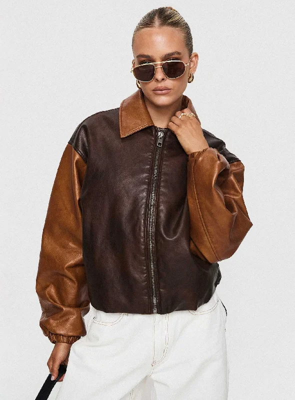 Nirvana Bomber Jacket Chocolate Women's cotton jackets