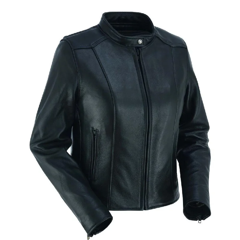 ROCKET QUEEN WOMENS CAFE STYLE LEATHER JACKET Women's fleece jackets