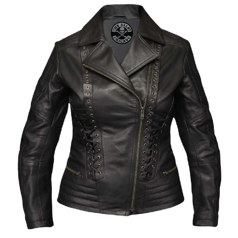 The Corset Ladies Black Leather Jacket Women's denim jackets