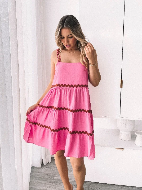 Adalline Dress - Pink Multi Must-have mini dresses for this season