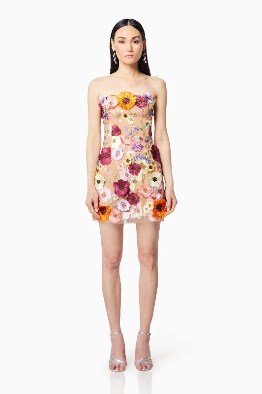 Arabella Strapless Mini Dress In Pink Minimalist mini dresses