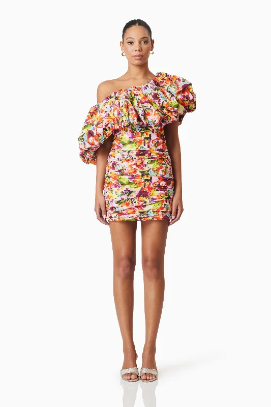 Elira Printed Mini Dress In Orange Best mini dresses for summer vacation