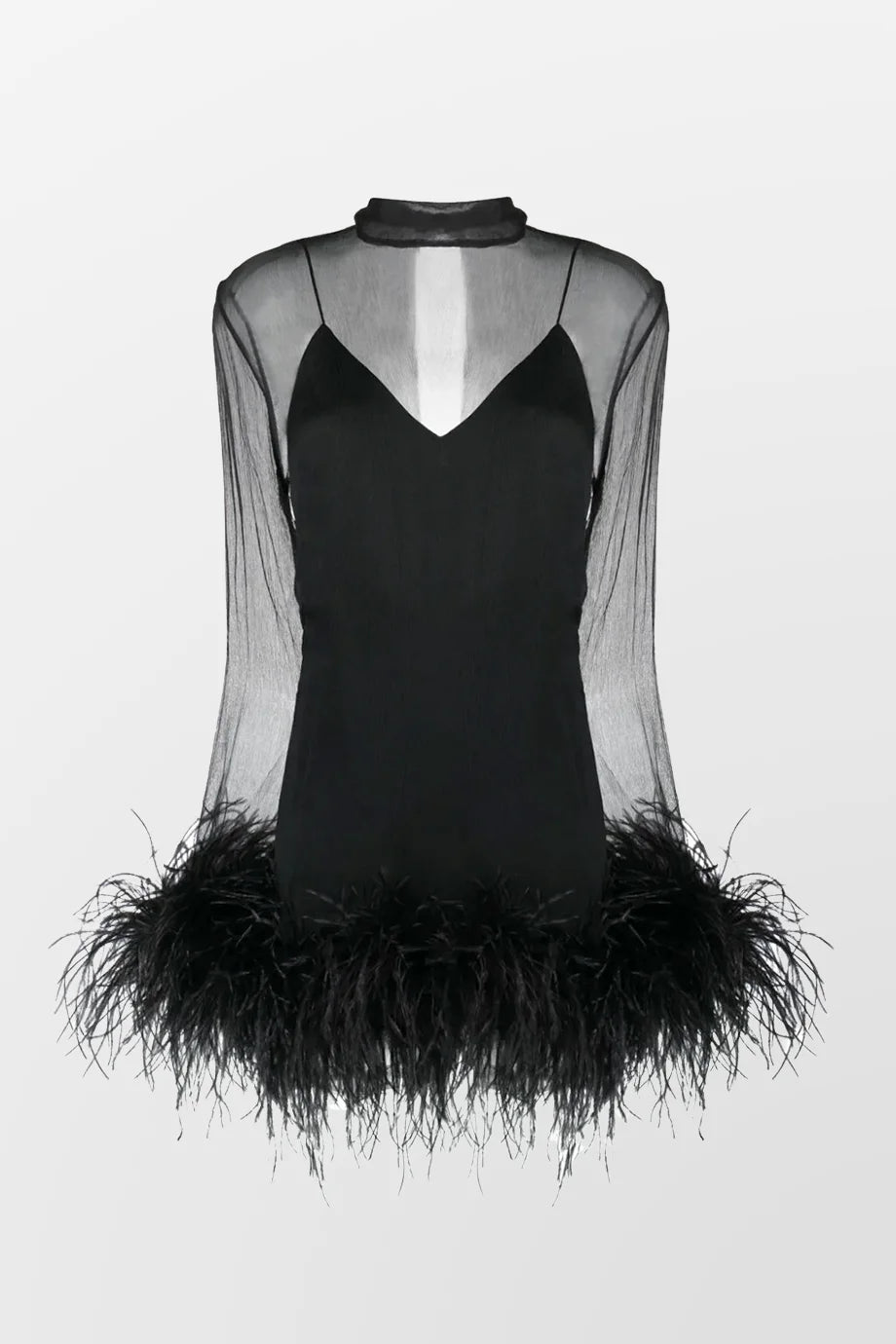 Gina Spirito Sheer Feather Dress Sequin mini dresses