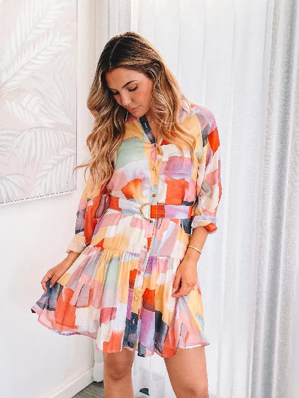 Glennette Dress - Multi Print Fashion-forward mini dresses