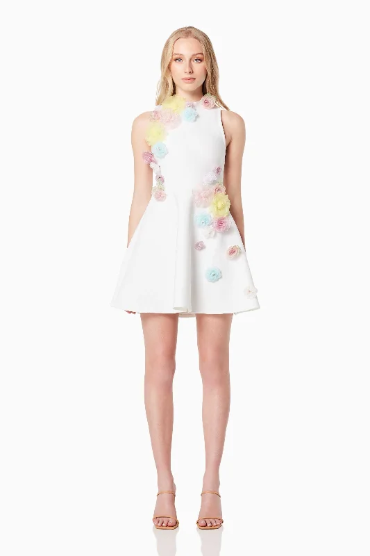 Lyrics 3D Floral Mini Dress In White Bodycon mini dresses