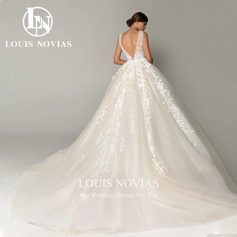 Wedding Dresses For Women Elegant Backless Beaded Flowers Embroidery Short Wedding Gown