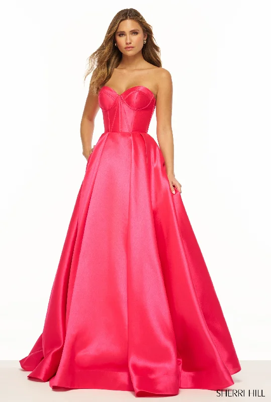 Sherri Hill 56133 Sweetheart Neckline Ball Gowns Taffeta Evening Gown Vintage Style Dress