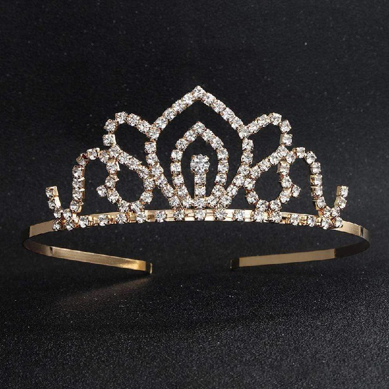 Simple Alloy Hollow Design Good Quality Rhinestone Wedding Party Tiara Romantic Wedding Dress