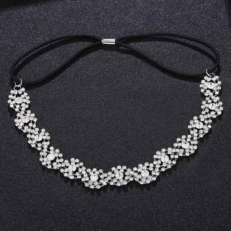Trendy New Baby's Breath Design Crystal Bride Hair Bands Soft Wedding Gown