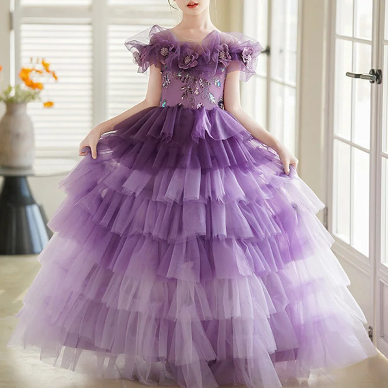 Elegant Baby Girl Gradient Beauty Pageant Dress Toddler Birthday Party Princess Dress Classic party dresses