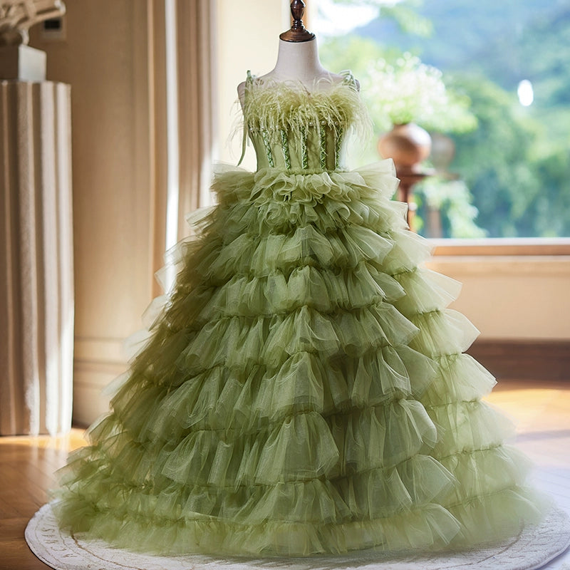 Elegant Baby Girls Beauty Pageant  Dress Flower Girl Dresses Toddler Birthday Party Ball Gown Holiday party dresses