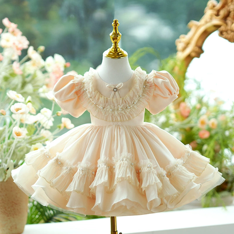 Girls Baptism Dress Flower Girl Dress Baby Girl Birthday Party Dresses Girls Christening Dress Stretchy party dresses