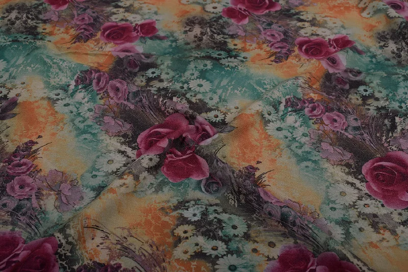 Multicolour Printed Spun Fabric Edgy floral dresses