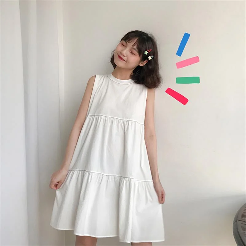 Vintage Loose Casual Dress Summer Office Beach Shirt Women's Lovely Dresses Chic Ins Kawaii Girl Sweet Harajuku Punk For Women Stretch Shirt Dress